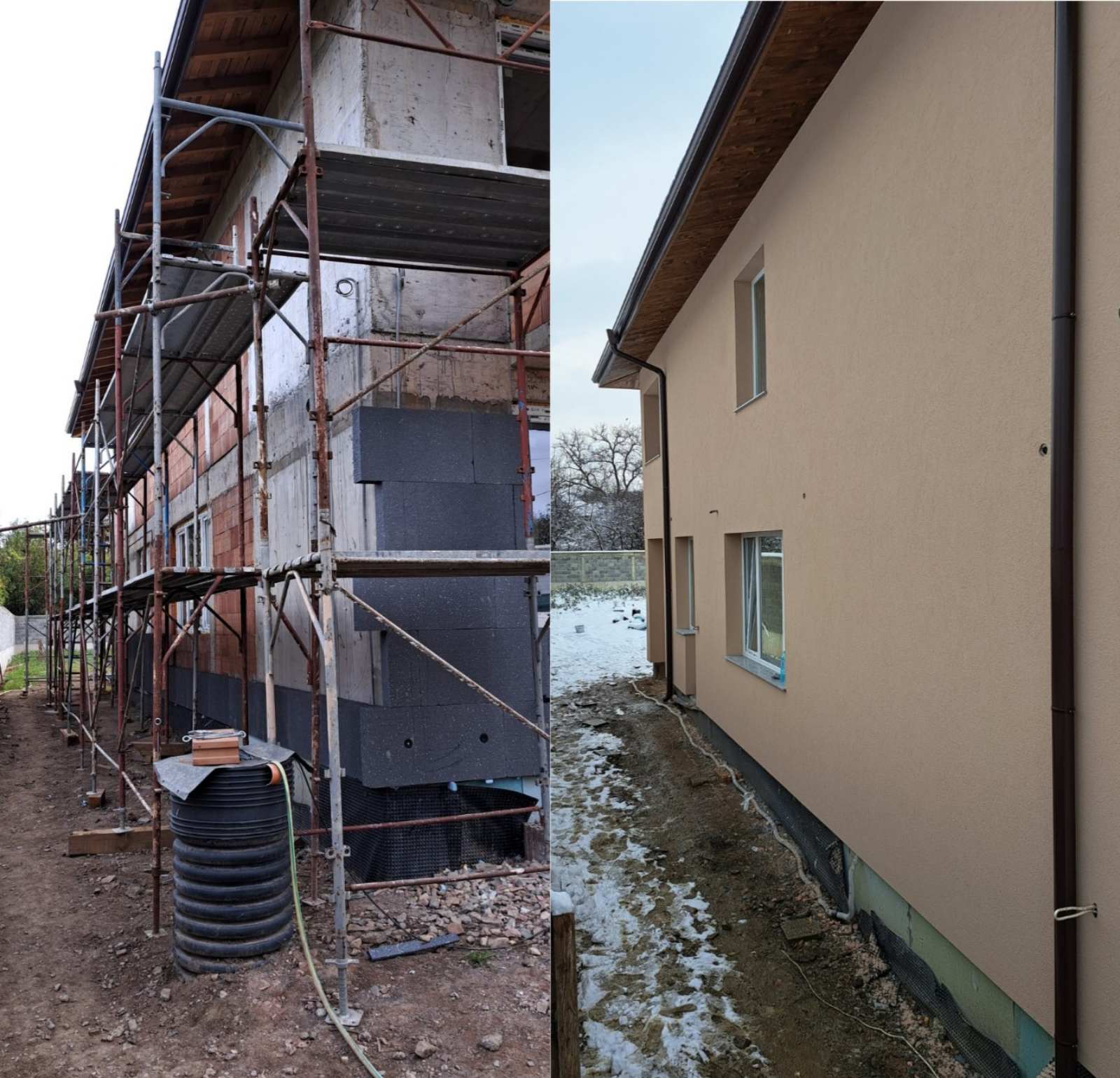 Construction tools and wooden house model